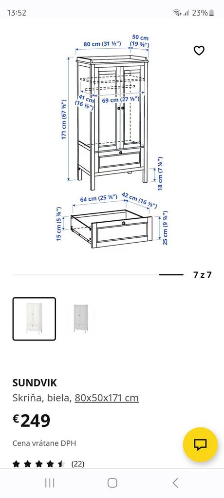Sundvik ikea skrina, 