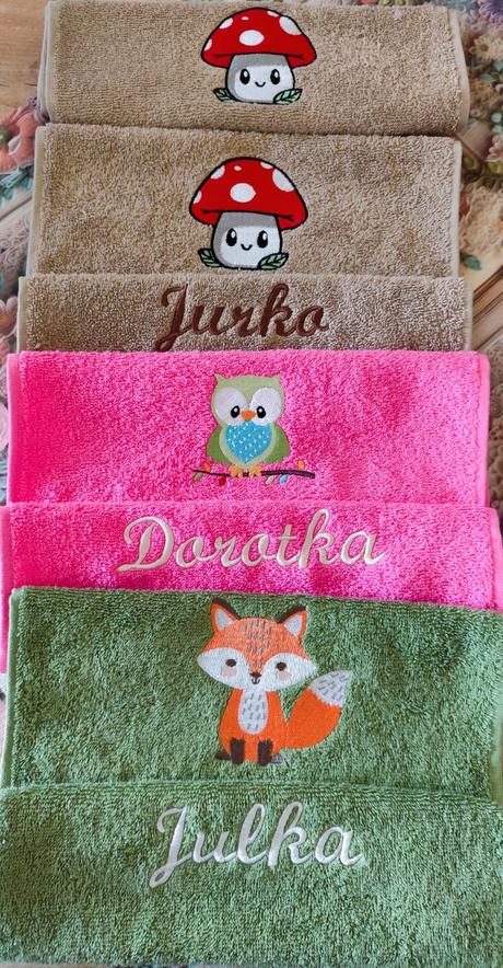 Vyšívané uteráčiky s menom podľa želania, 