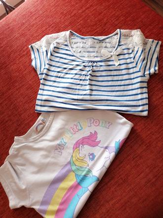 2 tričká 134/140, 134