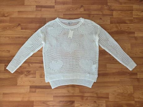 Pletený sveter so srdiečkami, pretty girl,m