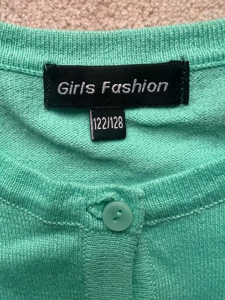 Svetrík mätovej farby pre dievčatá na gombíky, 122