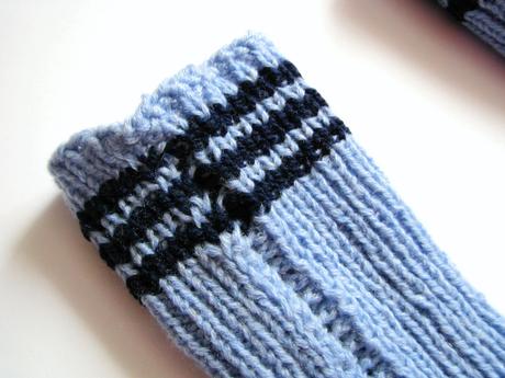 Modré prúžkované štrikované ponožky, 35 - 40