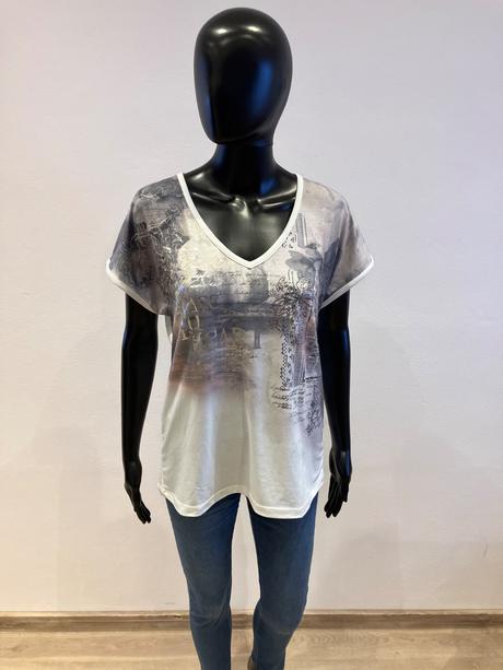 Dámske biele tričko s potlačou laura scott (36), s