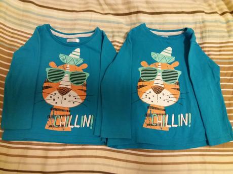 Tričká s dlhým rukávom s obrázkom tigra dvojičky, pepco,86