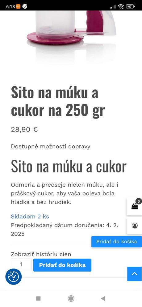 Sitko na cukor a múku,