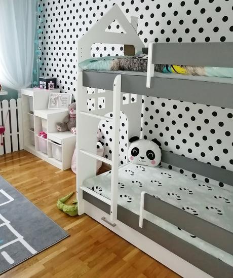 Poschodová posteľ dom ii, sivá - rozmer 180x80 cm, šírka (cm): 80,dĺžka (cm): 180