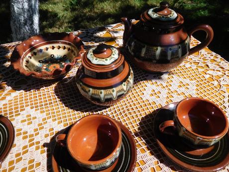 Bulharská keramika, sada kávičková,, 