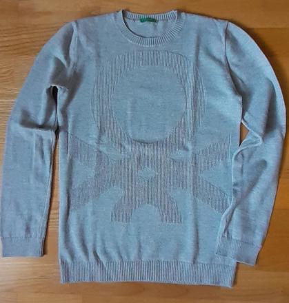 Šedý chlapčenský pulover united colors of benetton, 152