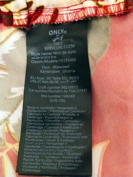 Dámske šortky, farebný vzor, only, xs, only,xs