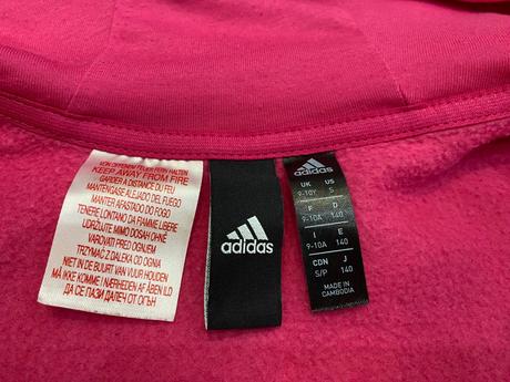 Adidas ružová dievčenská mikina - uk 9-10, adidas