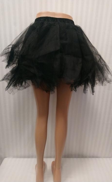 Dámska čierna asymetrická tylová sukňa, l, l