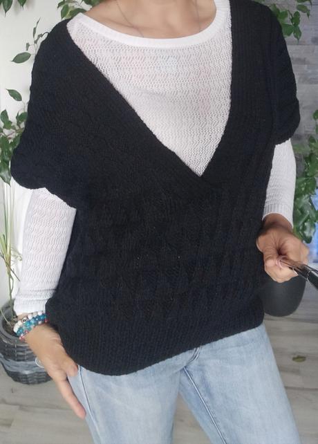 Pletená retro vesta, s