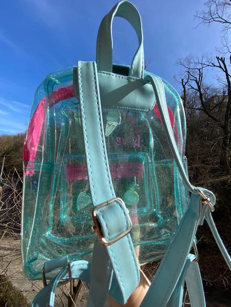 Detský priesvitný ruksak s trblietkami, 