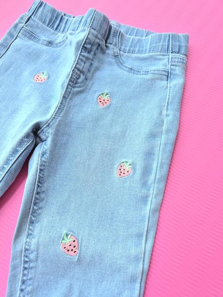 Jeansy s jahodami, skinny rifle, kids,116