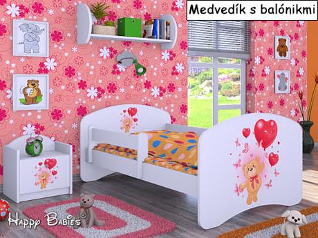 Detská postieľka happy 140x70 cm farebná+ matrac, šírka (cm): 70,dĺžka (cm): 140