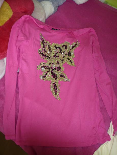 Tričko s flitrovym kvetom, l