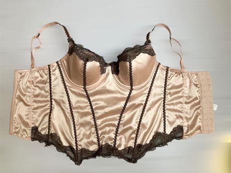Dámsky lesklý béžový korzet na ramienka, m