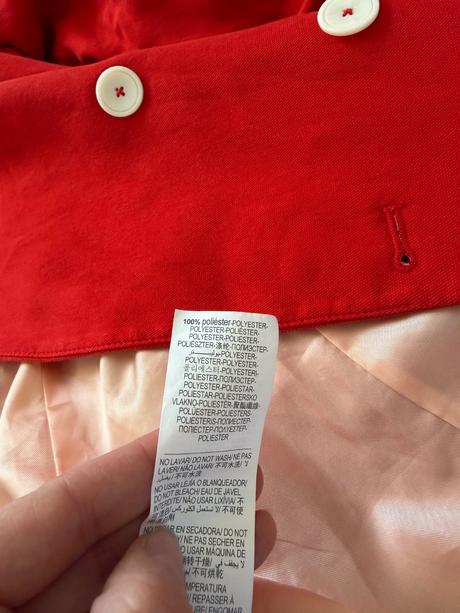 Červený dvojradový blazer springfield, m