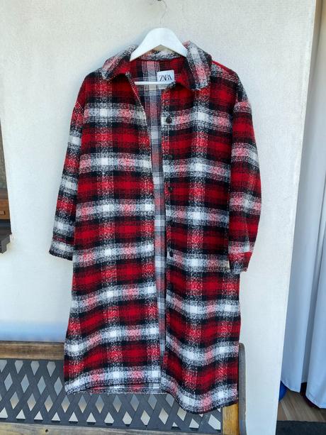 Dlhý prechodný kabát / vrchná košeľa shacket, zara,s