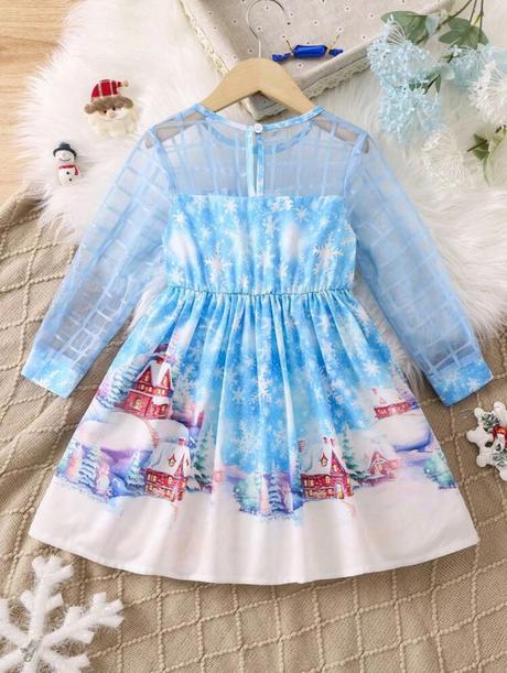 Šaty frozen vianocne, 110 / 116 / 122 / 128