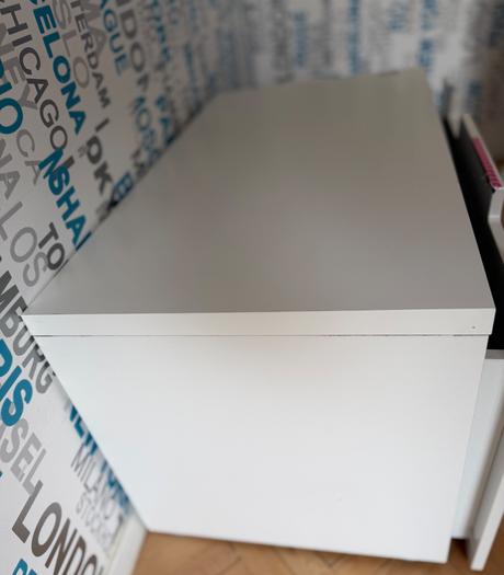 Ikea stuva målad biela úložný box,