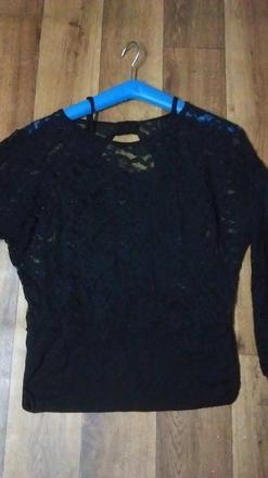 Damske čierne krajkove tricko s, s