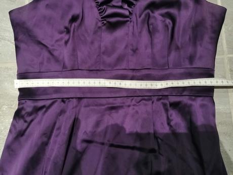 Luxus fial.elast.satén.šaty s volán.anntaylor,vs-m, s