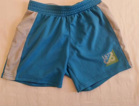 Modro sivé elastické šortky, lets go, 134-140 cm, 140
