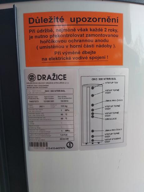 300 litrový ohrievač vody, 