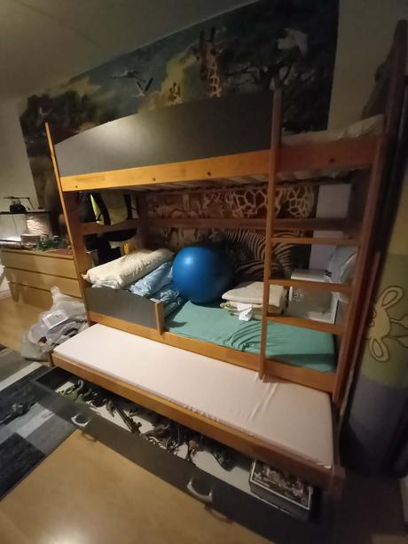 Poschodová posteľ s prísteľkou+úložný priestor, šírka (cm): 90,dĺžka (cm): 200