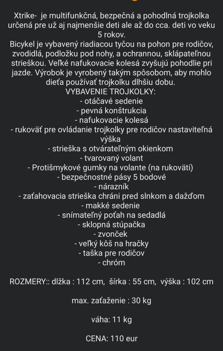 Trojkolka xtrike, 