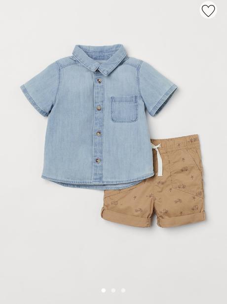 Rifľová košeľa a kraťasky h&m, h&m,80