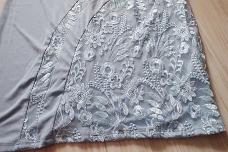 Šedo modré elastické šaty, 2xl/48, xxl