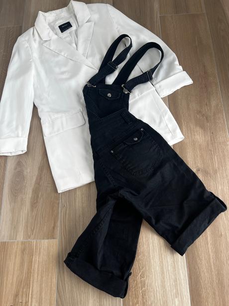 Riflové šortky na traky, h&m,s