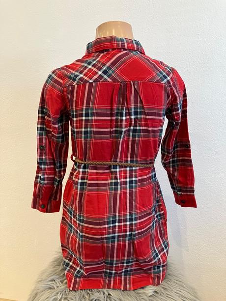 Dievčenské šaty kockované s opaskom (4-5 r.), h&m,110