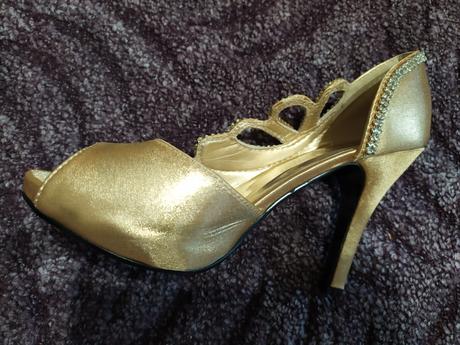 Zlaté lodičky so štrasom 37, 37