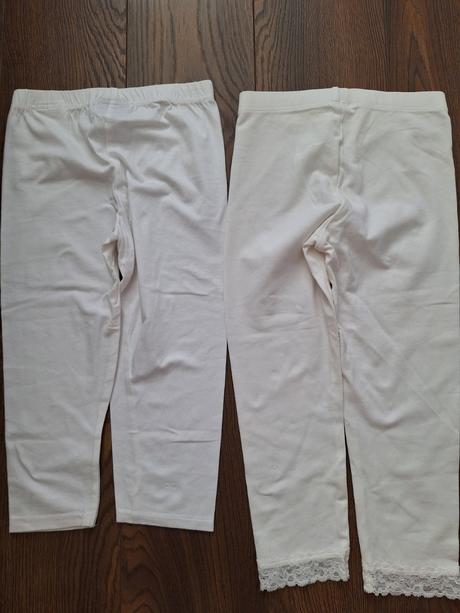 2x biele legíny 128, lindex,128