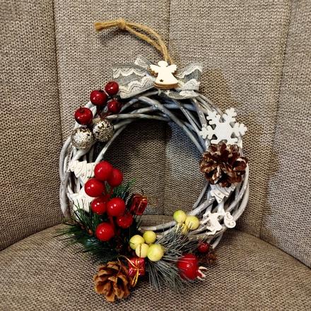 Vianočný venček na dvere priemer 20cm,