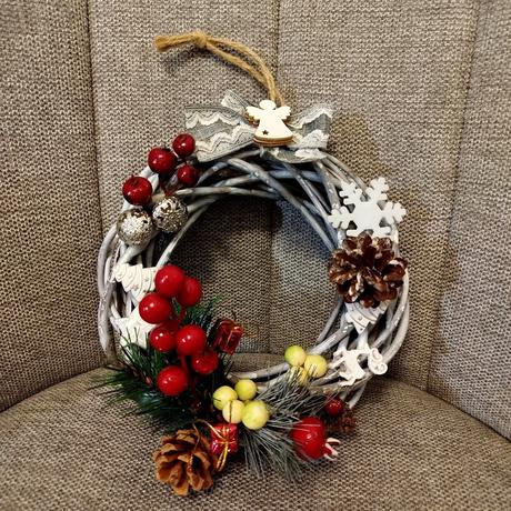 Vianočný venček na dvere priemer 20cm,