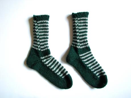 Tmavozeleno-sivé štrikované ponožky, 35 / 36 / 37 / 38