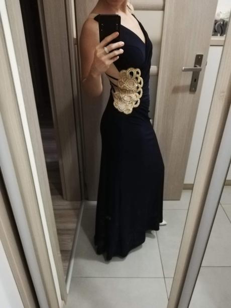 Tmavomodre šaty s, s