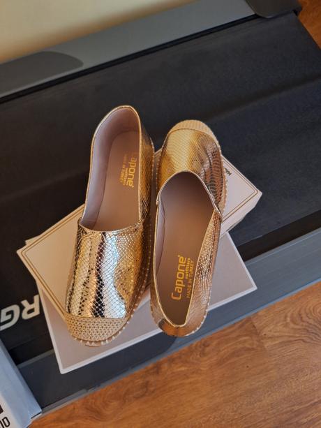 Nové, zlaté espadrilky, 41