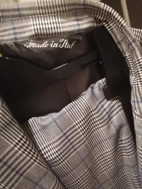 Pánsky kockovany oblek slim, 52