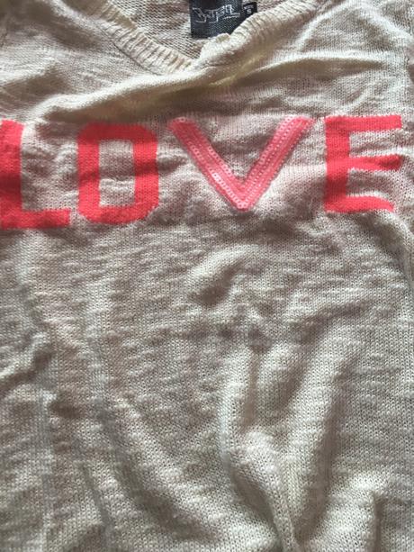 Béžový sveter love, s