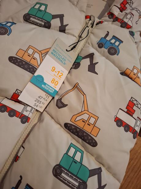Bunda auta hasiči bagre, primark,86