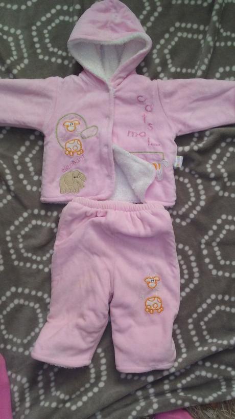 Teplý kabátik/bundička spolu s nohavicami, 68