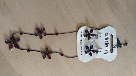 Bordove saty 36+ nahrdelnik+nausnice, 36