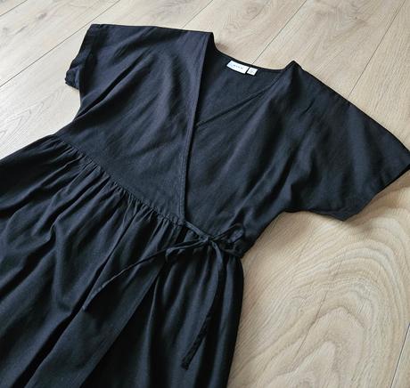 Dlhé zavinovacie ľanovo bavlnené šaty, 38 / 40 / l / m