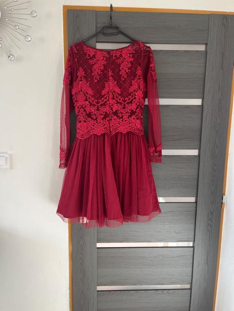 Bordové spoločenské šaty ak v xs, m