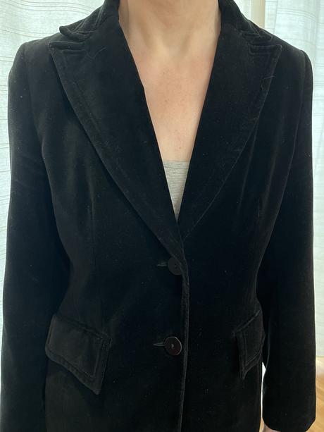 Čierny zamatový kabát, dorothy perkins,m